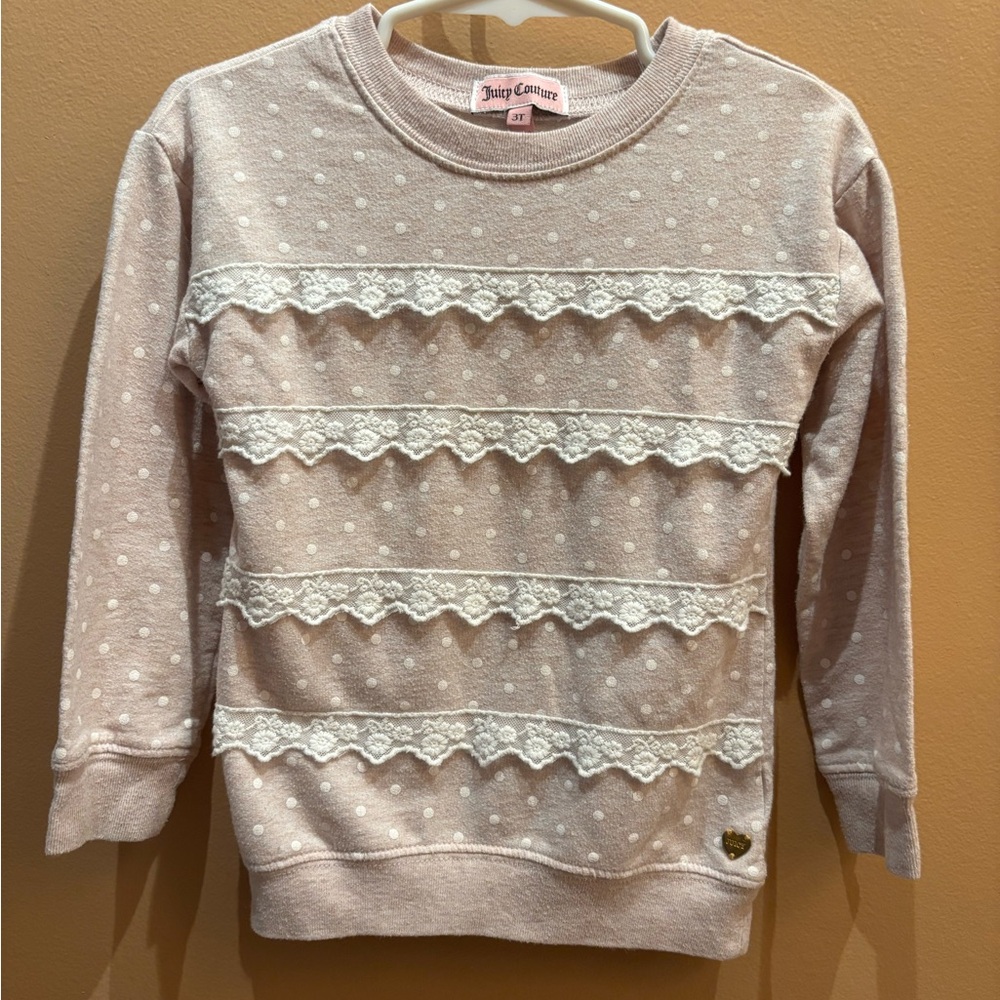 Juicy Couture Sweater Lace and Polk a Dots Size 3T